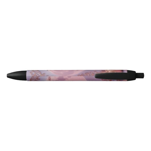 Roze Amethyst Zwarte Inkt Pen (Achterkant)