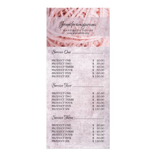 Roze Amigurumi Tailor Yarn Knitting Crochet Reclamekaart (Voorkant)