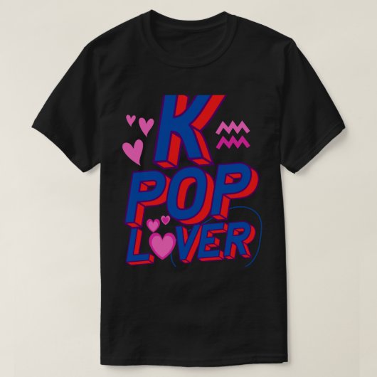 Roze &_ Paarse Schattigee K-Pop T-shirt (Design voorkant)