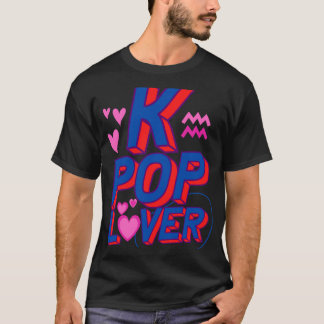Roze &_ Paarse Schattigee K-Pop T-shirt