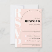 Roze Ampersand Arch Wedding RSVP Kaart (Voorkant)
