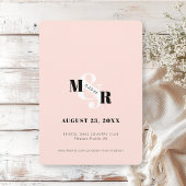 Roze Ampersand Zwart & Wit Foto Arch Trouwdag Save The Date