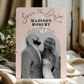 Roze Ampersand Zwart & Wit Foto Boog Trouwfeest Save The Date