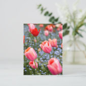 Roze Amsterdamse Springtime Tulpen Briefkaart (Staand voorkant)