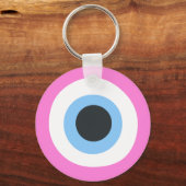 roze amulet tegen het boze oog Sleutelhanger || op (Achterkant)