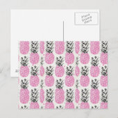 Roze anananas Briefkaart (Voorkant / Achterkant)