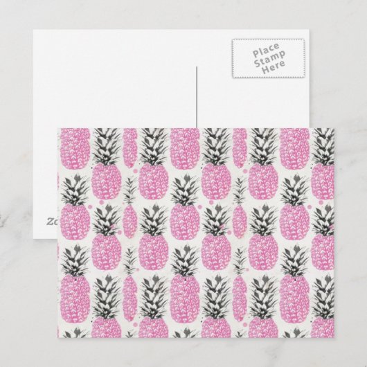 Roze anananas Briefkaart (Voorkant / Achterkant)