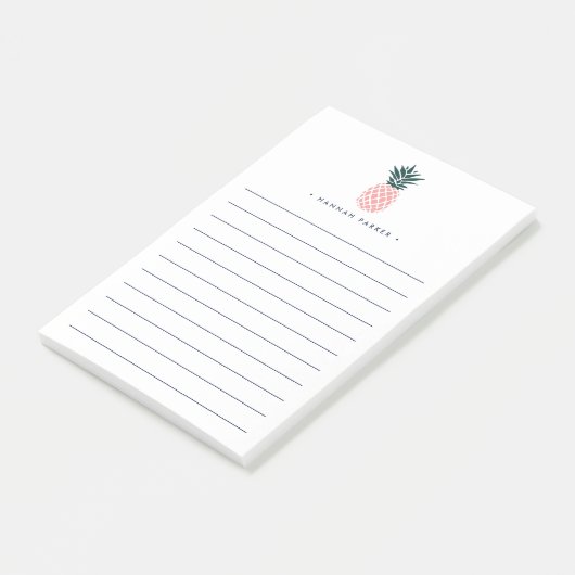 Roze anananas | Gepersonaliseerde leningen Post-it® Notes (Schuin)