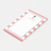 Roze anananas | Gestreepte persoonlijke Post-it® Notes (Schuin)