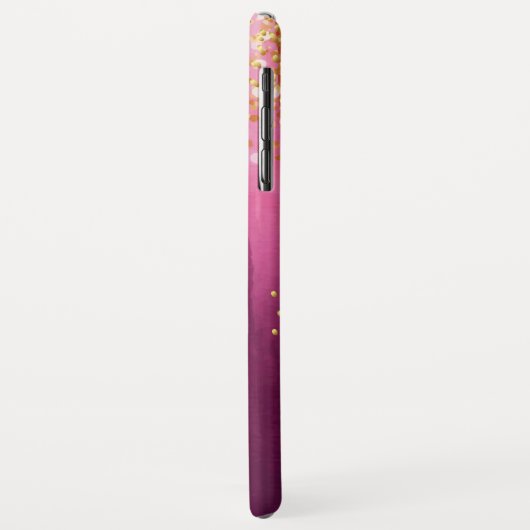 Roze anananas Gold Glitter, speciaal gepersonalise Case-Mate iPhone Case (Achterkant/links)