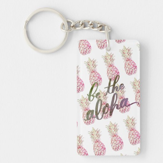 Roze anananas is de Aloha-Sleutelhanger Sleutelhanger (Voorkant)