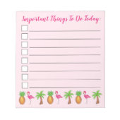 Roze anananas-palmboom van Flamingo om lijst te do Notitieblok (Voorkant)