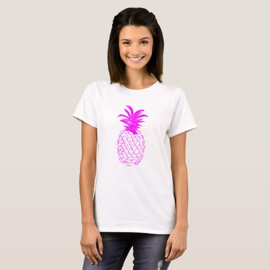 Roze anananas t-shirt (Voorkant volledig)