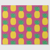 Roze anananas Tropisch Cadeaupapier (Vlak)