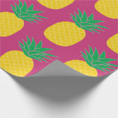 Roze anananas Tropisch Cadeaupapier (Hoek)