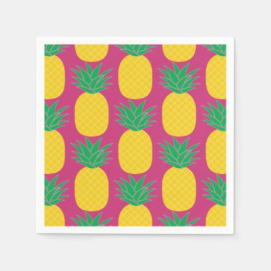 Roze anananas Tropisch Servetten (Voorkant)