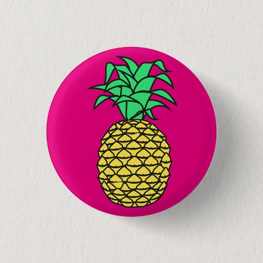 Roze anananasappel badge Pin Button (Voorkant)