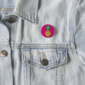 Roze anananasappel badge Pin Button (In situ)