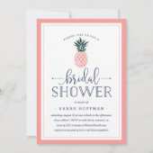 Roze anananasappel Bridal Shower Invitation Kaart (Voorkant)