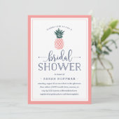 Roze anananasappel Bridal Shower Invitation Kaart (Staand voorkant)