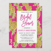 Roze anananasappel Bridal Shower Invitation Kaart (Voorkant / Achterkant)