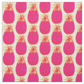 Roze anananasappelfruit patroon op beige stof (Swatch)