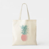 Roze anananasappelkwekerijmonogram, naam tote bag (Achterkant)