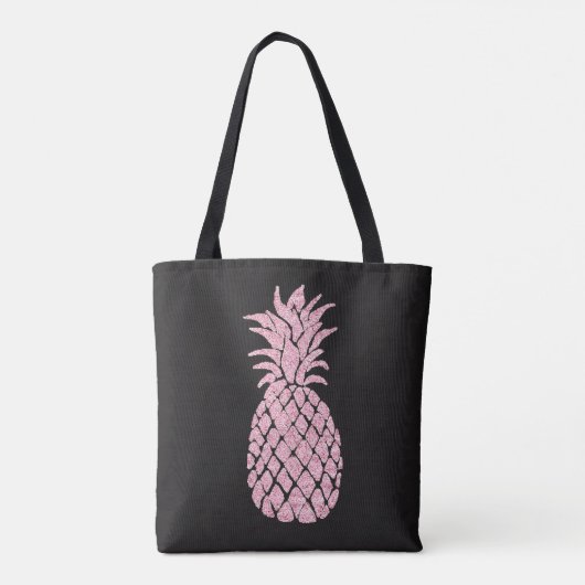 Roze ananas aangepaste naam tote bag (Achterkant)
