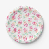 Roze Ananas aquarel party bord (Voorkant)