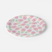 Roze Ananas aquarel party bord (Gekanteld)