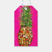 Roze Ananas Cadeaubijslage Cadeaulabel (Achterkant)