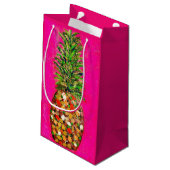 Roze Ananas Gift Bag Klein Cadeauzakje (Achterkant Gekanteld)