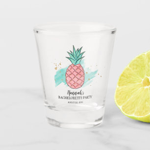 Roze Ananas Gouden Glitter Meidenavakantiedeal Shot Glas