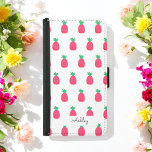 Roze Ananas Patroon Chique Wit<br><div class="desc">Roze Witte Samsung Galaxy S5 Wallet Case met Schattige ananaspatroon. Meer producten met dit ontwerp zijn in het onderstaande collectie</div>