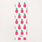 Roze Ananas Patroon Chique Wit Yogamat (Voorkant)