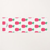 Roze Ananas Patroon Chique Wit Yogamat (Voorkant (horizontaal))