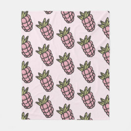 Roze Ananas Tropisch Fruit Botanische Zomer Fleece Deken