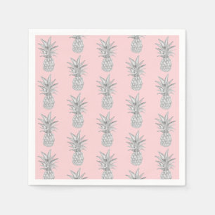 Roze ananas tropisch patroon servet