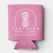 Roze Ananas Trouwboog & Naam Blikjeskoeler (Achterkant)