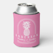 Roze Ananas Trouwboog & Naam Blikjeskoeler (Blikje Achterkant)