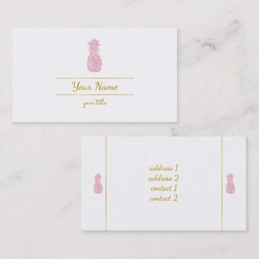 roze ananas visitekaartje (Voorkant / Achterkant)
