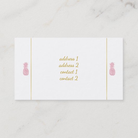 roze ananas visitekaartje (Achterkant)