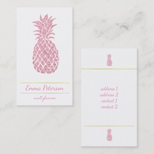 roze ananas visitekaartje (Voorkant / Achterkant)