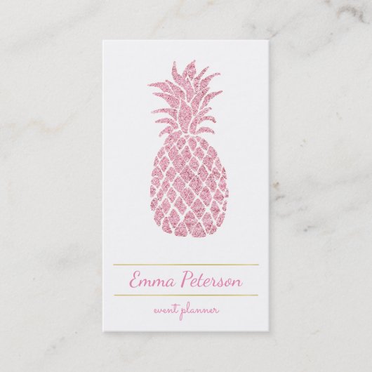 roze ananas visitekaartje (Voorkant)