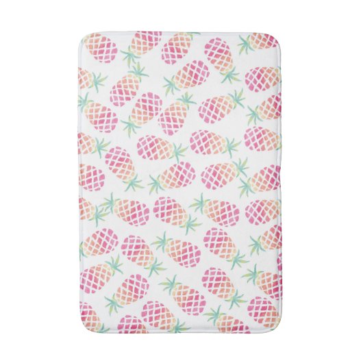 Roze Ananas waterverf badmat (Voorkant Verticaal)