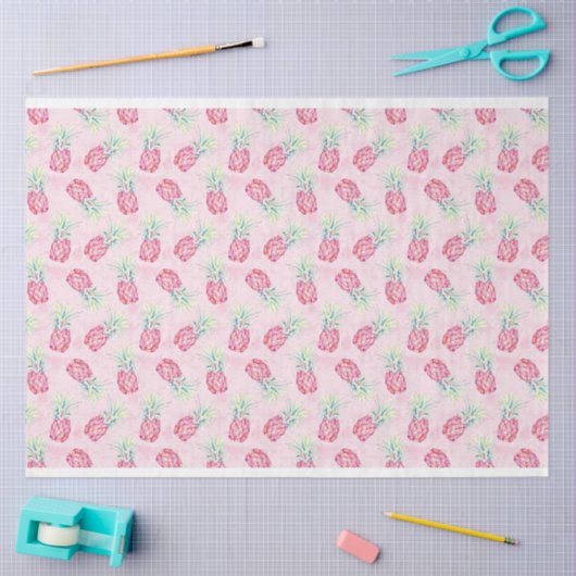 Roze ananas Waterverf Weefsel & Craft Paper Tissuepapier (Craft)