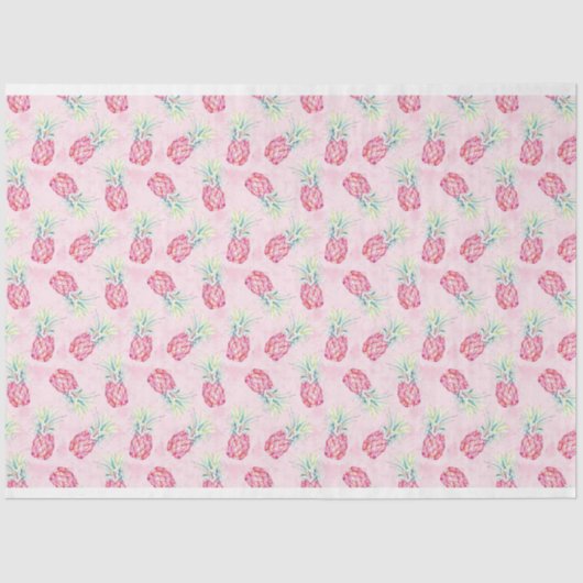 Roze ananas Waterverf Weefsel & Craft Paper Tissuepapier (Voorkant)