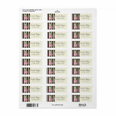Roze Ananas Zwarte Strepen   Etiket (Full Sheet)