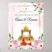 Roze Anand Karaj welkomstbord Poster (Voorkant)