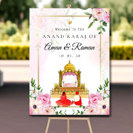 Roze Anand Karaj welkomstbord Poster